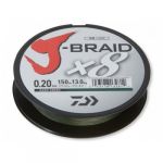 Шнур плетеный Daiwa J-Braid X8 D. Green 150m 0.28mm 58lb