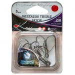Крючок тройник незацепляйка Koi Weedless Treble Hook, размер 4 (INT), цвет BN, (5 шт.)