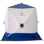 Палатка зимняя куб "Следопыт" 2,1 х2,1 м,Oxford 210D PU 1000,S поПолу4,4 кв.м, цв. синий/белый с принт (PF-TW-26)