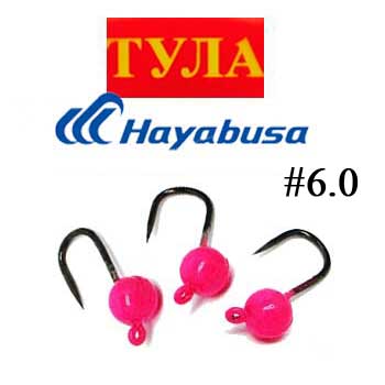 Тула Джиг на крючке Hayabusa №6 розовая