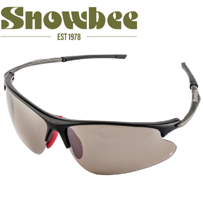 Snowbee Superlight Sports Sunglasses Matt Black/Grey Frame, Amber Mirror