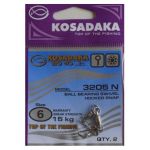 Вертлюг подшипниковый с "hooked snap" №2 25kg (2шт.) Kosadaka 3205BN-2