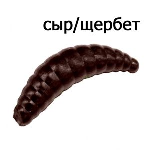 Мягкая приманка Trout Zone Maggot 1,6" сыр/щербет черный