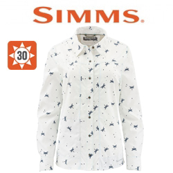 Simms Women's Isle LS Shirt, Dragon Fly White
