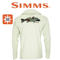 Simms Tech Hoody - Artist Series, Redfish Woodland Camo/Light Green