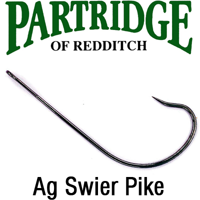 Partridge Ag Swier Pike Hooks, Black Nickel