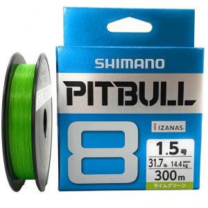 Шнур PE Shimano PL-M78S Pitbull 8 [Lime Green] 300m #1.0 (22.4lb) (4969363647894)