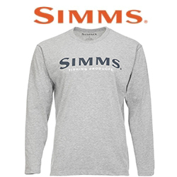 Simms Logo LS Shirt, Grey Heather