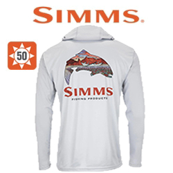 Simms Tech Hoody - Artist Series, Trout Logo Flame/Sterling