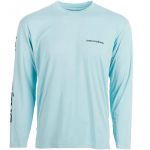 Футболка Grundens Tech Tee LS Shirt, Anchor Down Print  Aquatic, L