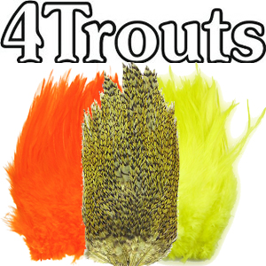 4Trouts Набор перьев из седла петуха "Woolly Bugger" 
