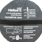 Спальный мешок Helios Olympus 300 (210х70, холлофайбер, зеленый/город) (T-HS-SB-O-300-NC)
