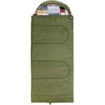 Спальный мешок Nisus Travel Wide Plus 400 (220х106) Hollowfiber зелёный (N-SB-H400-220x106)