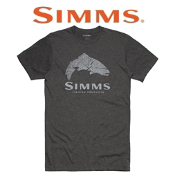 Simms Wood Trout Fill T-Shirt, Charcoal Heather