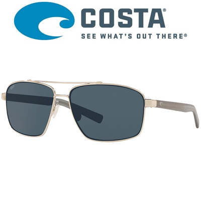 Costa Flagler 580P Brushed Silver, Gray 580P