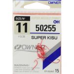 Одинарный крючок Owner 50255 Super Kisu, red №8 13шт 50255-08