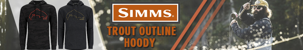 Simms Trout Outline Hoody, Charcoal Heather