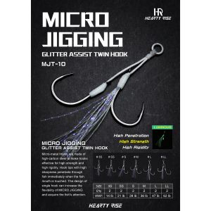 Крючки Ассисты Hearty Rise Micro Jigging Glitter Assist Hook 4L MJT-10