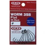 Крючок офсетный Vanfook WORM 35B Flat, NS Black №6, 10 pcs/pack