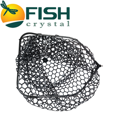 Fish Crystal Голова для подсачека сетка силикон, ячейка 30 мм, рамка карбон