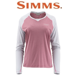 Simms Women's Solarflex Crewneck Garnet Heather Sterling