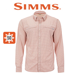 Simms Stone Cold LS Shirt, Smoked Salmon Morada Plaid