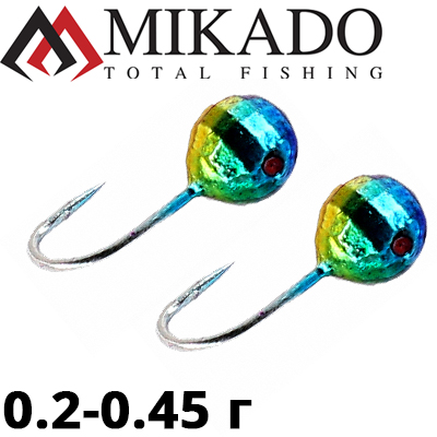 Мормышка вольфрамовая Mikado "DISCO" кембрик, кр. Hayabusa (Радуга)