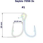 Крючки тройные Saikyo 7056 TN 3X № 1 (25шт)