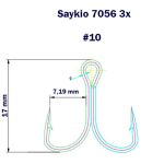 Крючки тройные Saikyo 7056 TN 3X № 10 (10шт)
