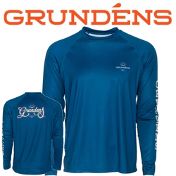 Grundens Solstrale Lightweight Crew Top, Deep Water Blue Print