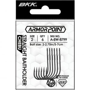 Крючок одинарный BKK Armorpoint - Straight Baitholder-Chebu (Refill Pack) (A-EW-8800) - 1# (6шт)